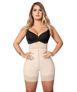 Glutes Definer Faja - High Waisted Shorts with Center Zipper Beige & Black Ref (O-070-O-071) All Seasons Shapewear for Women Clothes Compression