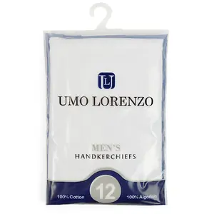Men's Cotton Plain Handkerchiefs 12 piece Set