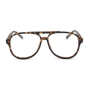 DIFF Tatum Espresso Tortoise Blue Light Aviator Readers - Stylish Lightweight Trendy Frames
