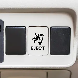 4PCS/SET "EJECT" Sci-Fi Funny Car Sticker for Car Interior Button Decoration, Create Mischief Sci-Fi Styled Interior Space, A Must for Humor Enthusiasts, Help Your Car Interior Show Unique Funny Taste, Sticker for Cars