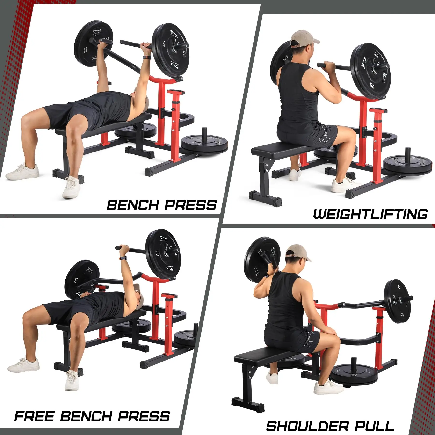 Garvee Heavy-Duty Chest Press Machine for Home Gym - Independent Converging Arms - Smooth Bearings - Adjustable Flat Bench, Black