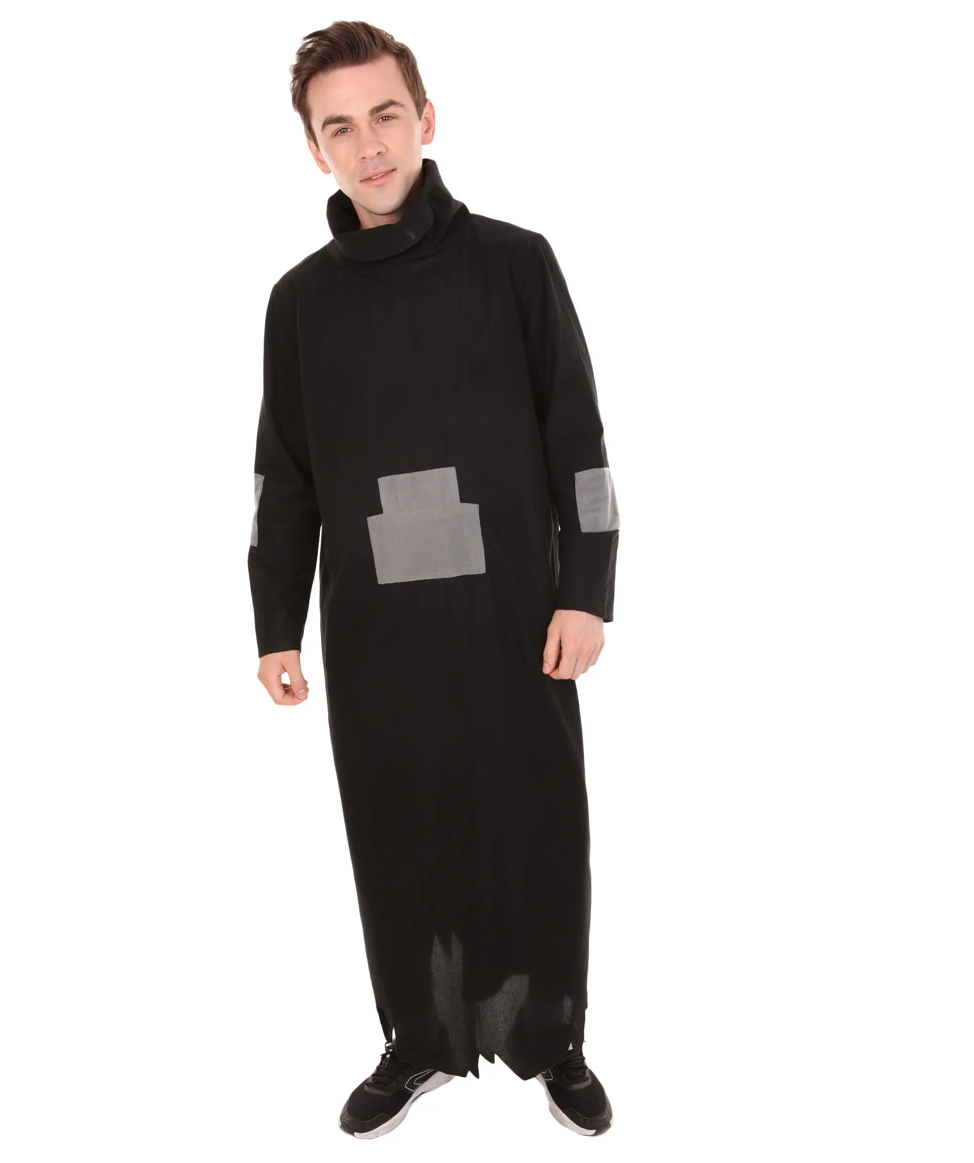 Adult Men's Black Wizard Cosplay Outfit, Enchanting Fantasy Costume, Flame-retardant Synthetic Fabric- Multiple Size