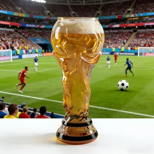 New creative 500ml football-shaped beer glass, thickened glass football beer glass, football beer glass for bars, large-capacity beverage glass, suitable for football parties and fan gatherings, and for daily use in home bars and restaurants
