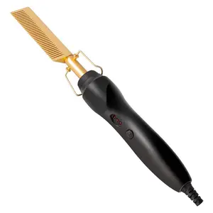 Wet and Dry Electric Copper Comb Straight Comb Hair Straightener Household Perm Hair Curler Hair Curling Comb