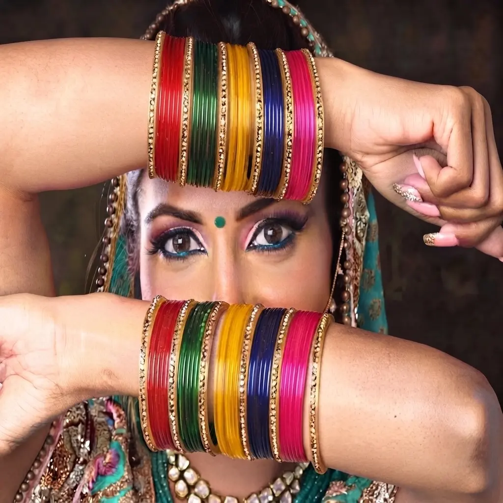 Multi color wide size bangles for occasions.