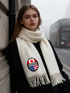 Freedom Coinvoy Canadian and American Flag Printed Scarf Soft Warm Winter Fashion Accessory for Outdoor Activities Casual Wear and Daily Use Perfect Gift for Veterans Independence Day Canada Day Thanksgiving Christmas and Special Occasions Suitable for