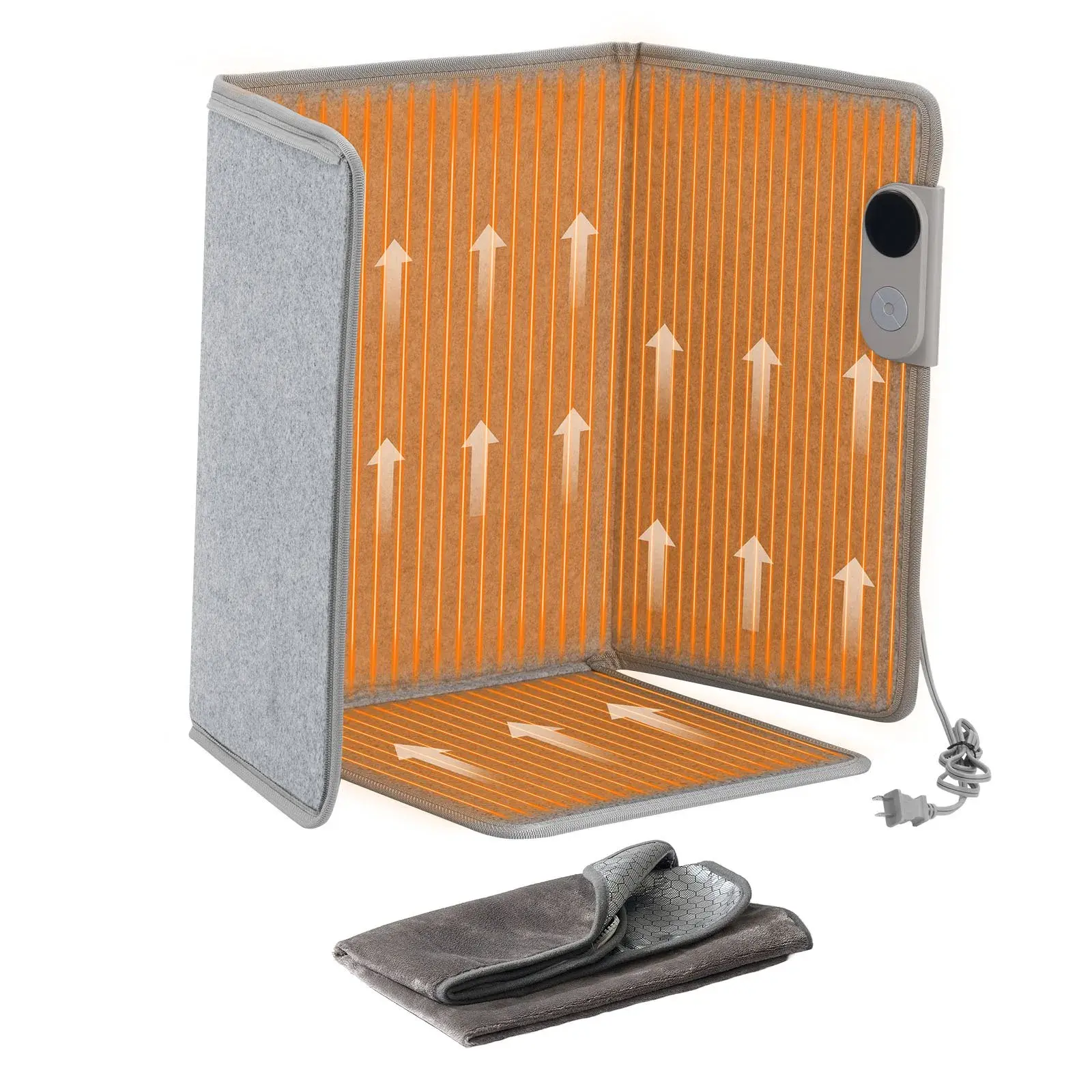【toolupgrade】VEVOR Under Desk Collapsible Foot Warmer Heater, 15.75 x 20.08 Inches Portable Polyester Blanket, Touch & Remote Control, Timer, Quiet, Heat Safe, Temperature Adjustment, Over-Heat Protection, for Home & Office Study Garage, Home Appliances