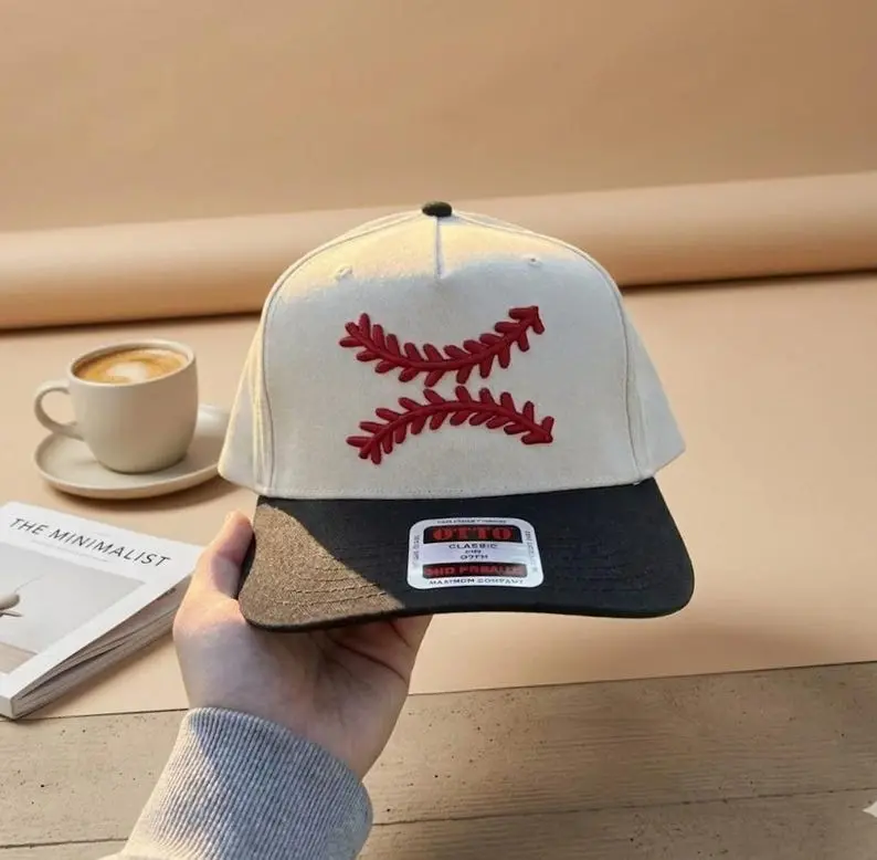 3D Baseball Stitch Embroidered Hat Sports Gift Two Tone Baseball Cap Custom Thread Color