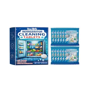 Jue-Fish Refrigerator Cleaning Effervescent Tablet, Kitchen Refrigerator Cleaning Anti-Oil Anti-Odor Multi-Purpose Cleaning Tablet