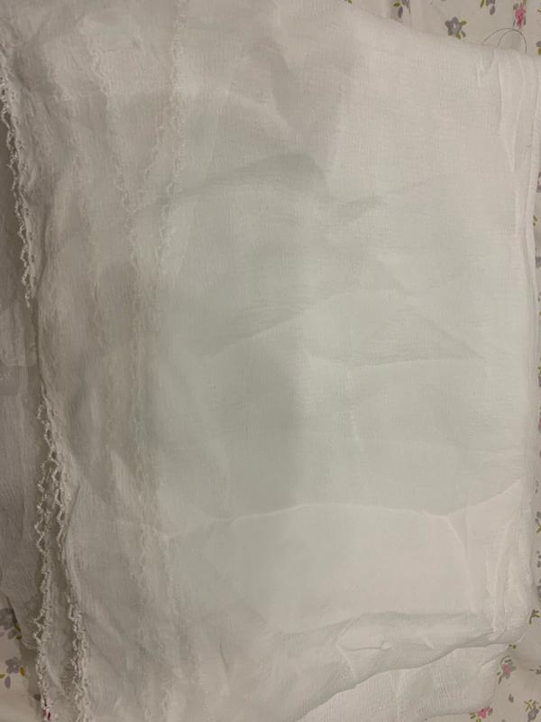 White chiffon and net dupatta or scarf  for women plain fashion