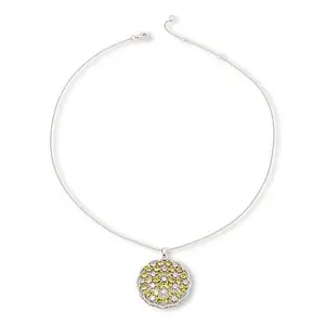 Colleen Lopez Yellow Sphene and White Zircon Pendant with Chain