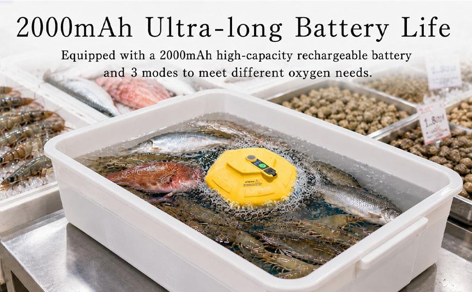 2026 New Rechargeable Bait Bucket Aerator for Fish Tank Owners, Portable IPX7 Waterproof Ultra-Quiet Bubbler, Floating Oxygen Pump for Live Minnows