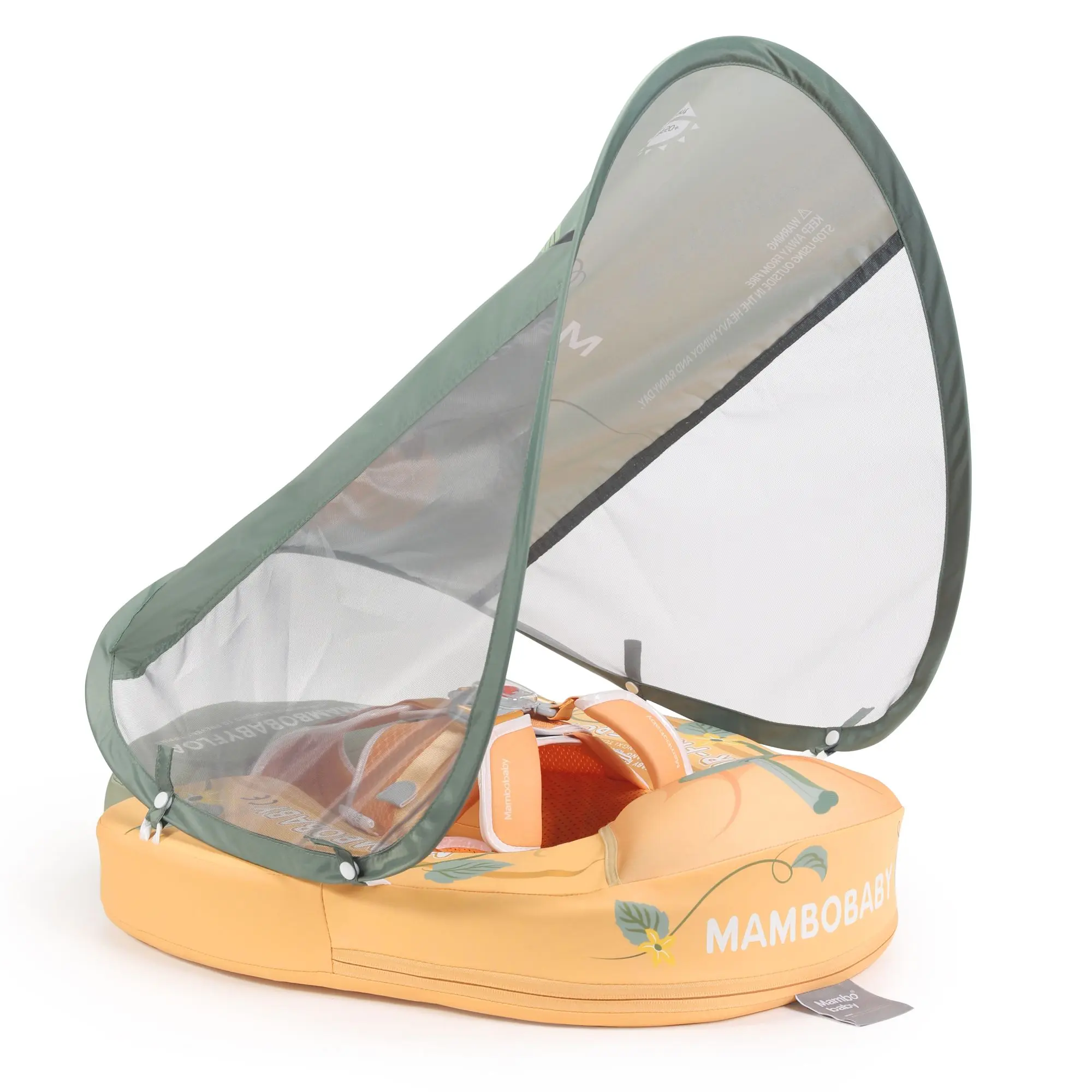 Heccei FoamCore Classic Safety Pumpkin Baby Float for 3M-2Y I UPF 50+ Removable Canopy