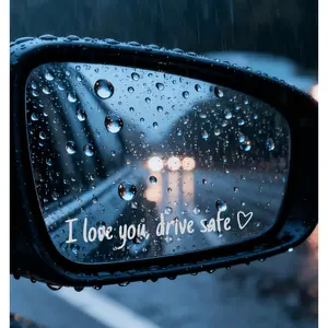 10PCS Drive Safe Mirror Stickers I Love You Drive Safe Waterproof Reusable Car Decals for Rearview Mirrors & Windows, Cute Romantic Vinyl Stickers for Cars, Trucks & Gifts for Loved Ones