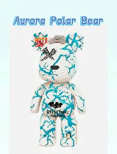 【Back in Stock Large Bear】Kiss Bear+Aurora Polar Bear-22550 PCS Bear Series Building Blocks Toy set