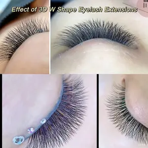 NAGARAKU 007mm thickness W Shape 3D 4D 5D 6D Premade Fans Eyelash Extension