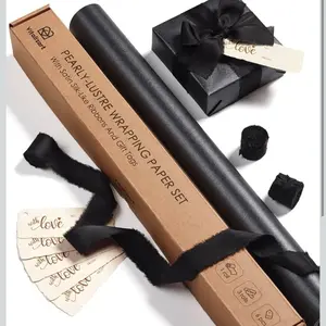 Black elegant aesthetic wrapping paper bundle silk like
