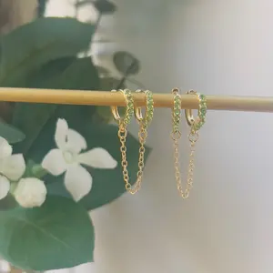 Double hoop chain earrings