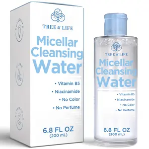 Micellar Cleansing Water (6.8fl oz) - Micellar Water Makeup Remover with Niacinamide, Vitamin B5, Glycerin - Eye Makeup Remover Liquid, No Rinse Needed