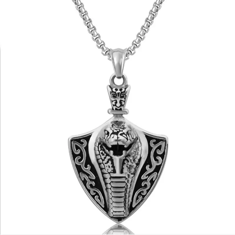 Rattlesnake Pendant Necklace for Men Women