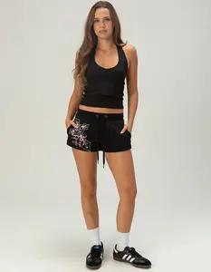 ED HARDY Flame Cross Womens Sweat Shorts