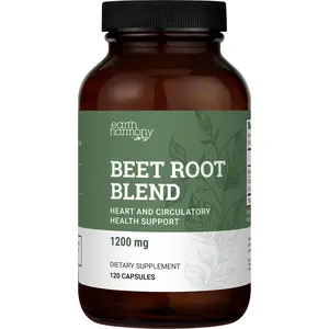 Earth Harmony Organic Beet Root Capsules 1200 mg - Beet Root Powder & Juice Blend Supplement for Men and Women - 120 Capsules