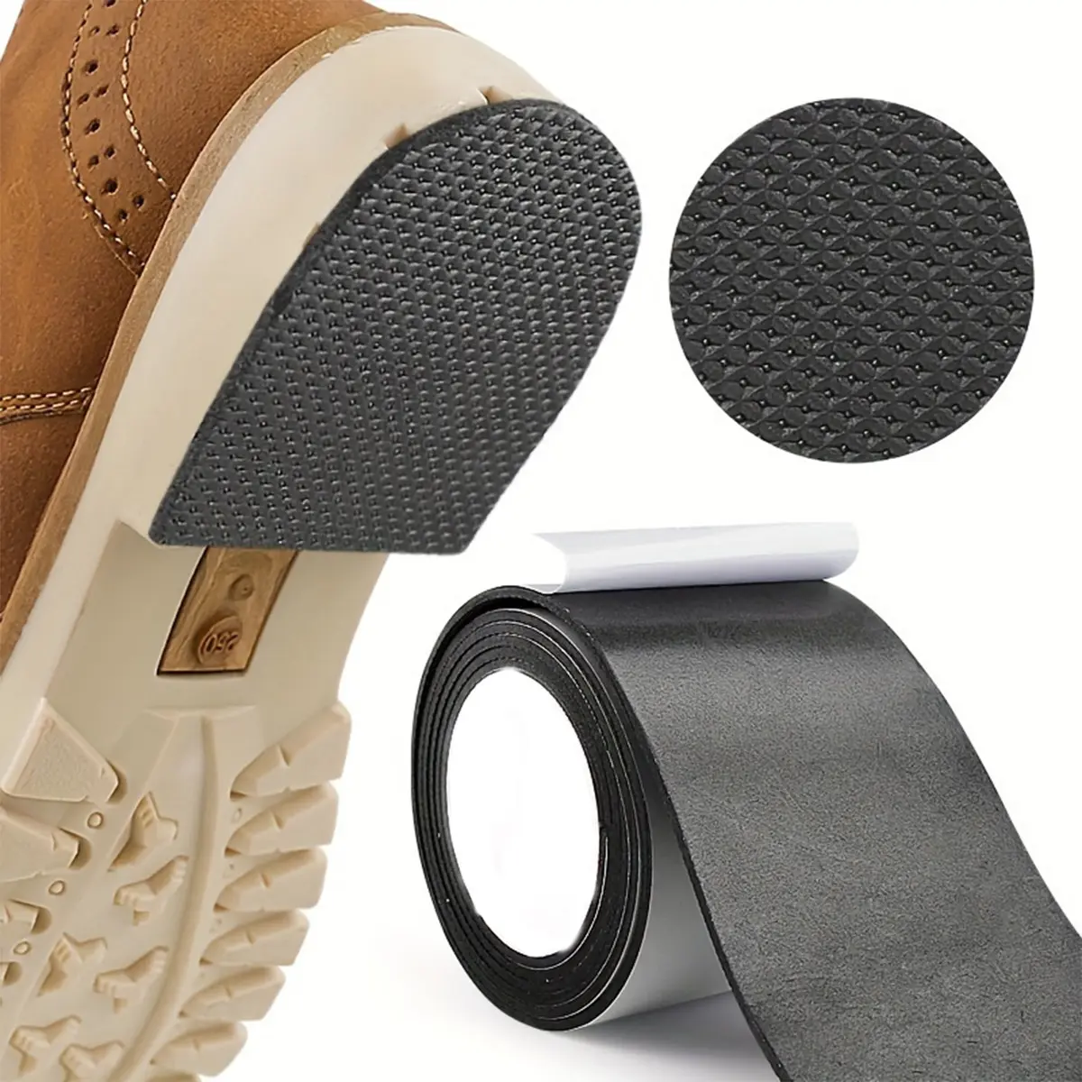 Self-Adhesive Shoe Sole Repair Tape, Anti-Slip Noise Reduction, Slip Resistant Sole, Protects High Heels, Sports Shoes, Sandals, 1 Roll