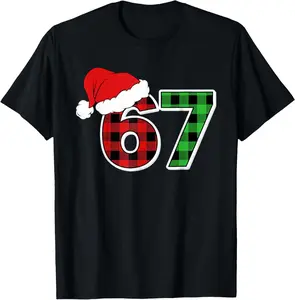 100% Cotton Fashion Garment 67 Meme Christmas Six Seven Xmas Men Women Boys Girls Kids T-Shirt Graphic Print Tee Graphic Printed Tee
