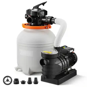 Sand Filter Pump For Above Ground Pool, 0.75 HP, 3500 GPH, Pre-Assembled Core, Leak-Resistant Design, 6-Way Valve, High-Efficiency Filtration For Pools, Durable Outdoor Pool Equipment