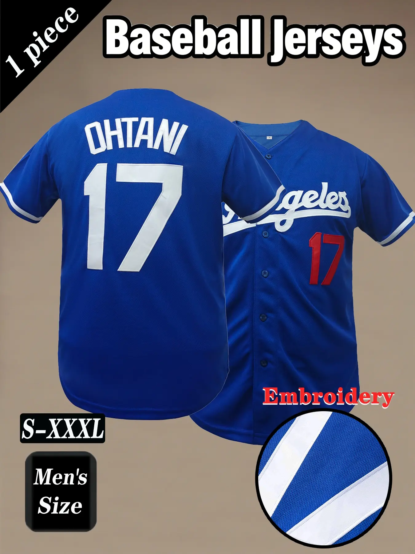 Men's 17 graphic baseball jersey, Los Angeles letter embroidered jerseys, Lightweight breathable jersey, Daily casual, comfortable, breathable short sleeved cardigan suitable for outdoor sports, street trendy hip-hop outfits, essential fan gifts