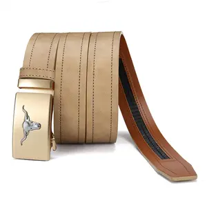 Premium Cut-to-Length Leather Belt With Bull Skull Relief Automatic Ratchet Buckle Versatile Men's Accessory Perfect Holiday Gift