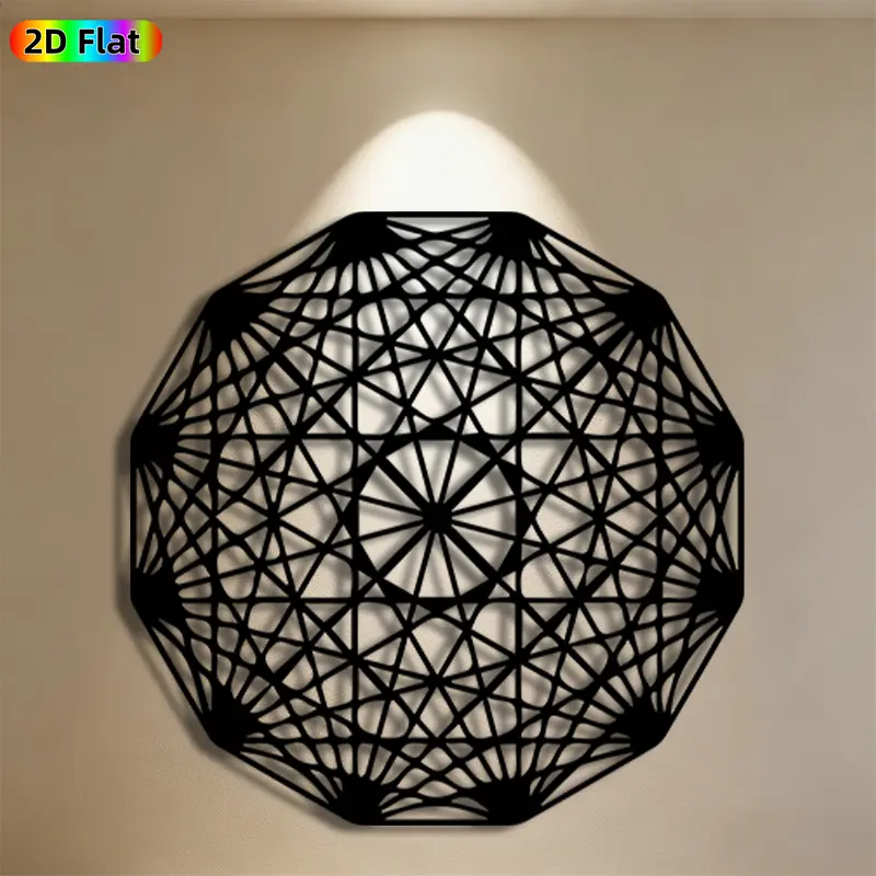 1pc Geometric Metal Wall Art, Intricate Geometric Statue Mural, Ideal Gift for New Year, Christmas, Modern Decor Enthusiasts, Powder-Coated Metal Wall Decor Wall Sculptures, Perfect for Living Room Wall & Garden Fence, Stylish Home Decor