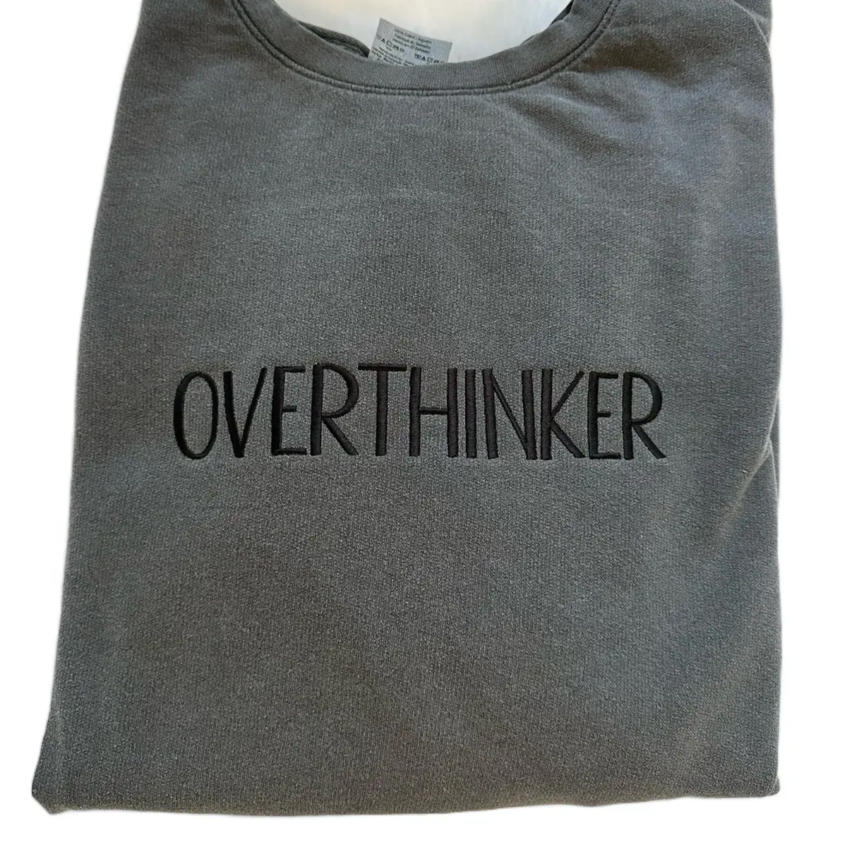Overthinker Embroidered Crewneck Sweatshirt