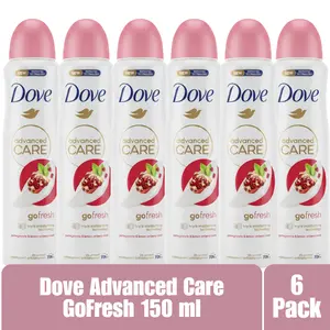 Dove Advanced Care Go Fresh Antiperspirant Deodorant Aerosol Spray Pomegranate & Lemon Verbena 150ml 72H Protection 0% Alcohol Triple Moisturizing Technology 6-Pack