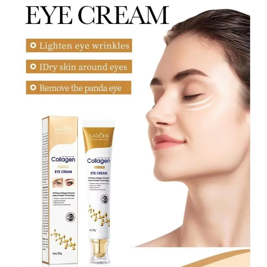 SADOER Retinol Eye Cream - Hydrating & Brightening Treatment for Dark Circles & Puffiness, Smoothing Eye Care for All Skin Types