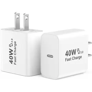 40W USB C Charger Block, 2 Pack  17 Charger Block, 40 Watt USB C Wall Charger USBC Power Adapter Type C Brick Cube for  17/17 Pro/17 Pro Max/Air,  16 15 14 13 12 11, Galaxy, White