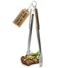 17-Inch Grill Tongs for Outdoor Grilling - Heavy Duty Stainless Steel Tongs with Luxurious Walnut Grip & Premium Gift Pouch - Extra Long BBQ Tongs for Grilling, Smoker & Outdoor Cooking