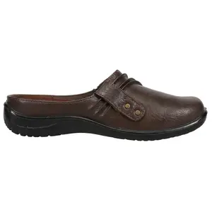 Easy Street Womens Holly Studded Mules Flats Casual - Brown