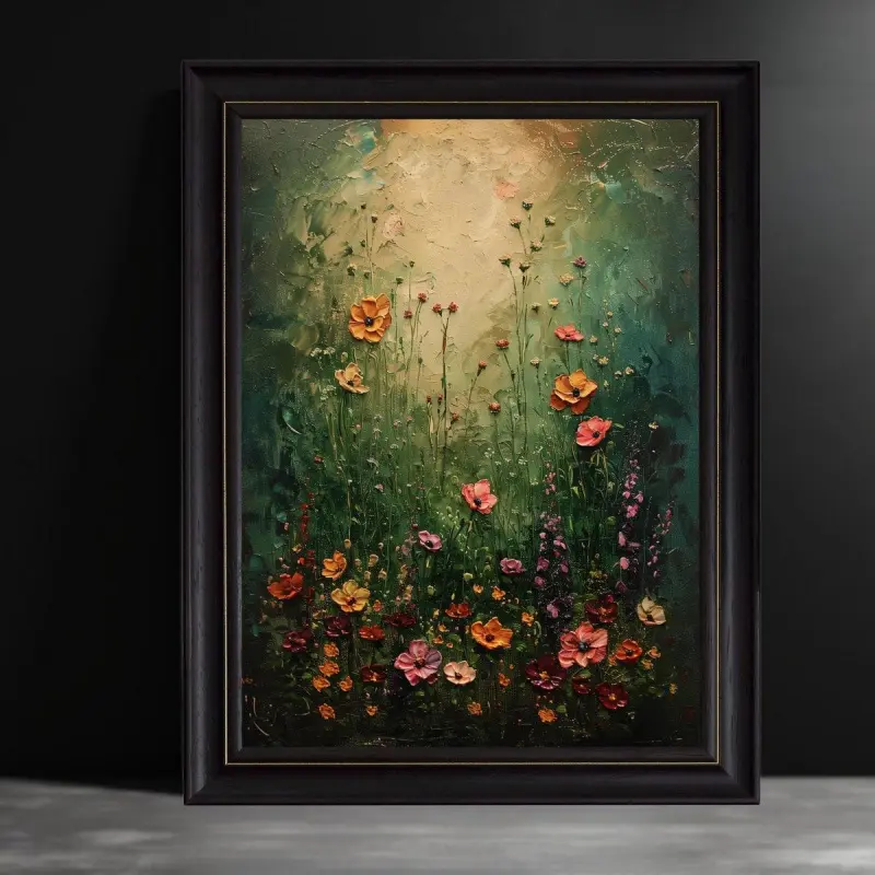 Canvas posters, room d rations, wall art, suitable for gifts for family and friends Dark Aesthetic Gift, Large Poster for Living Room  , Vintage Dark Floral Wall Art, Art for Home  ating, Moody Wildflower Art Print, Room  , Un