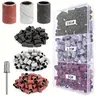 210pcs Sanding Belts Set with 3/32 Inch Clamp, Nail Sanding Bands, #80 #120 #180 Grits for Nail Drill, Electric Nail File Accessories, Electronic Nail File, Nail Grinding Tool, Nail Tech Supplies