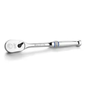 DURATECH 3/8" Drive Ratchet, Dirt Resistance 90-Tooth Ratchet Wrench, Chrome Alloy Made, Fully Polished