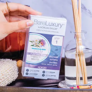 Morgan Taylor BareLuxury 4-Step Complete Pedicure & Manicure Packs - Complete Nail Care Kit with Soak, Masque, Scrub & Massage Butter, Professional Spa-Quality Treatments.