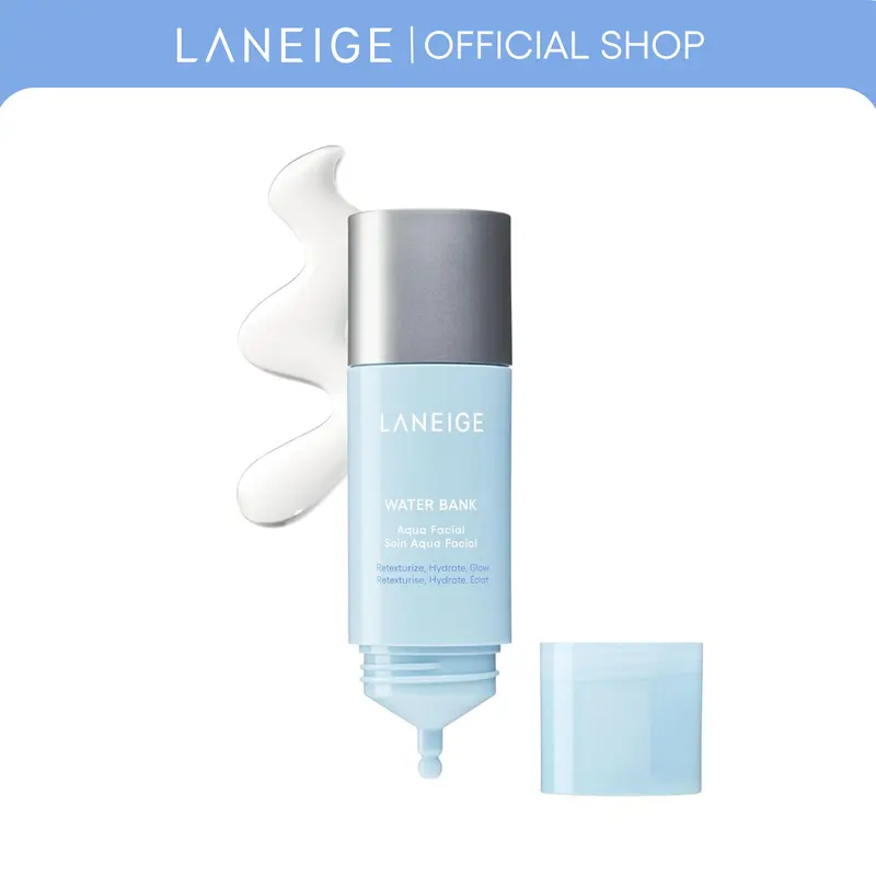 Laneige Water Bank Aqua Facial Serum, BHA + AHA - Gently Exfoliate, Hydrate & Glow Korean Daily Hyaluronic Acid Cleansing