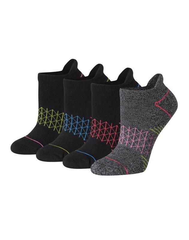 Hanes Absolute Comfort Women's Heel Shield Socks 4-pairs Intimates Multi Pack Comfortable Fit Soft Stretch Fabric Breathable Hwach4