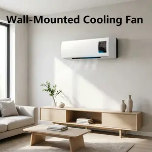 No-Drill Wall Mounted Fan, Quiet Energy Efficient Cooling Fan, Tool-Free Assembly, Space-Saving Design, Safe for Family, Wall Air Fan for Bedroom Dorm Living Room,summervibes
