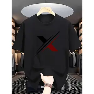 Men's 100% Cotton Letter Print T-Shirt - Short Sleeve Round Neck Menswear, Couple-Style Summer Casual Outdoor Fashion Tops Clothes Graphic tees Merch for men Streetwear Summer outfits