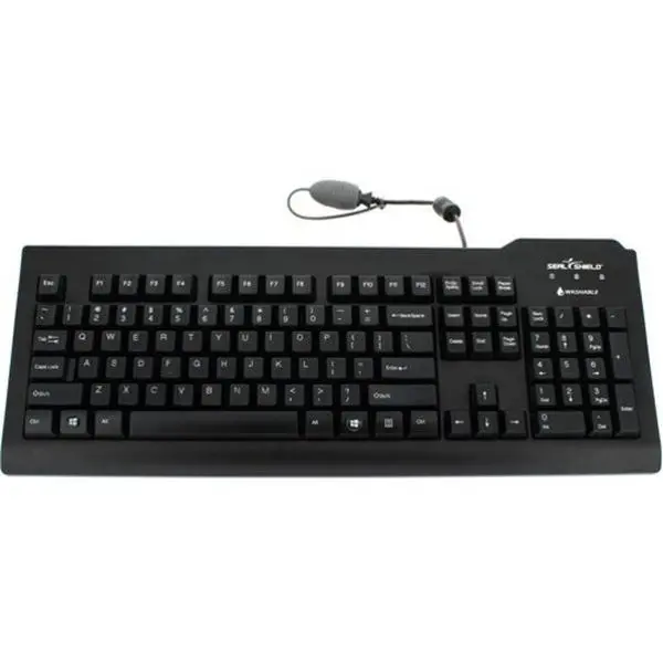 Seal Shield Silver Seal 105 Key English Waterproof Keyboard - Black