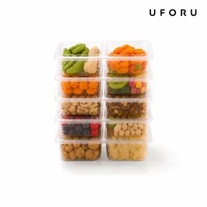 UFORU 10/20 Pack Reusable 10Oz Snack Containers with Lids, Upgraded Thickened 2-Compartment Food Storage Containers, Leak-Resistant PP5 Snack Cups for Kids Lunch, Meal Prep, Fruits, Sauces, School, Office and Travel
