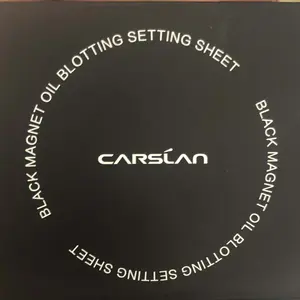 Product Review of CARSLAN Black Magnet Oil Blotting Setting Sheet With Powder More Control Oil Keep Fresh 2 IN 1 Blotting Sheet with Mirror Puff & Recyclable Case 450 Sheets 1 Box 2 Refills from 𝔐**ྀ