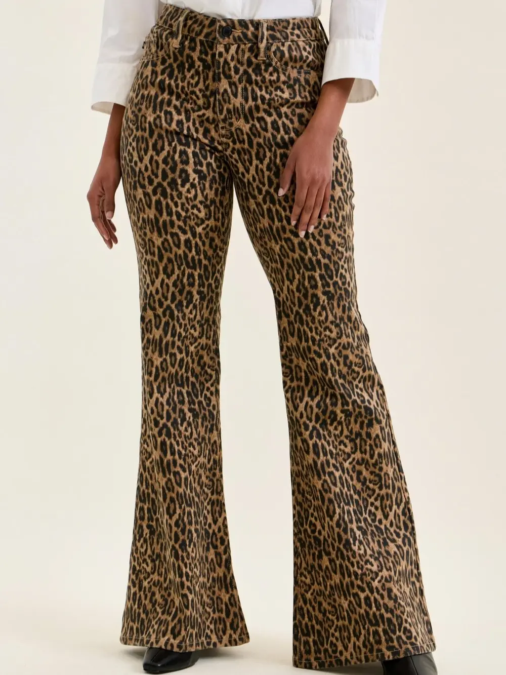 Judy Blue Mr Jaqueline Flare Print Leopard Jeans